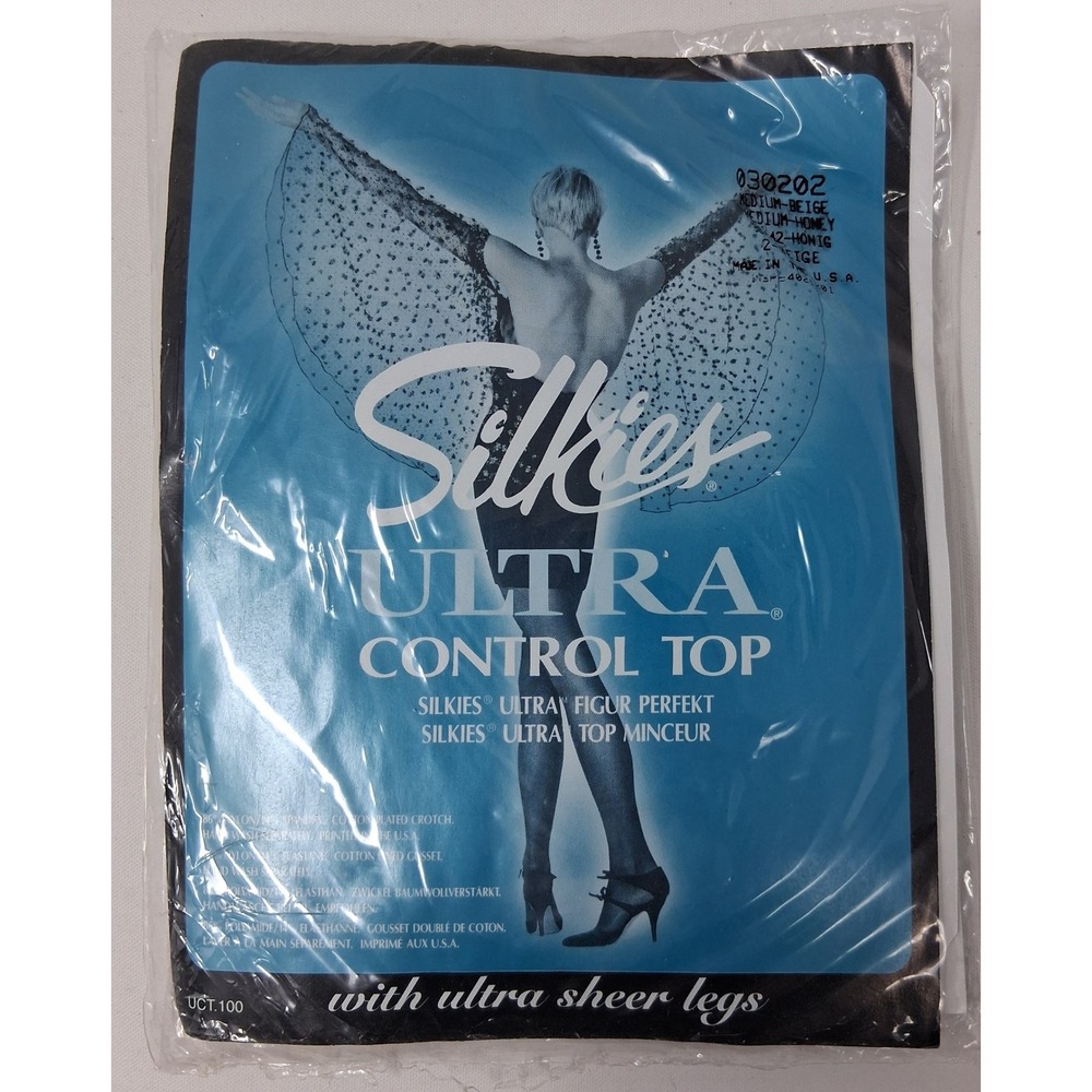 Silkies Ultra Control Top Pantyhose Ultra Sheer Legs Honey Beige Med